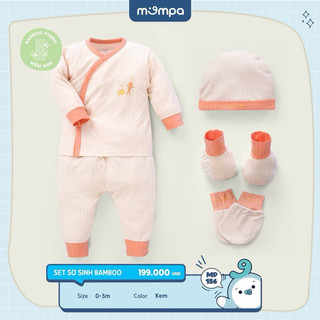 [MOMPA] Set sơ sinh mompa cài chéo kèm phụ kiện