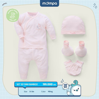 [MOMPA] Set sơ sinh mompa cài chéo kèm phụ kiện
