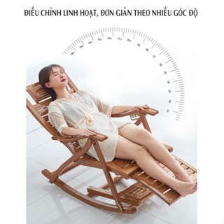 (CÓ GÁC CHÂN) Ghế tre thư giãn bập bênh cao cấp gấp gọn giá rẻ tưạ lưng đọc sách nằm nghỉ có massage gác chân