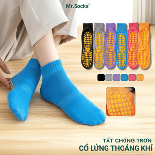 Vớ chống trượt có đệm silicon chắc chắn Mr.Socks, tất chống trơn chất cotton khử mùi - JZ-2504-1DOI