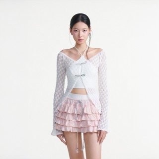 Dear José - Áo cổ yếm tay dài ren trắng YUKI