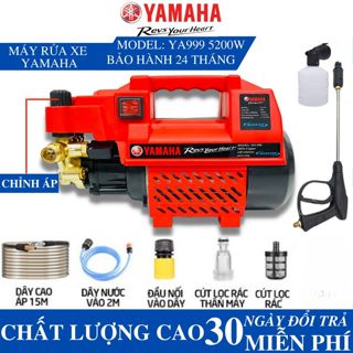 Máy rửa xe áp lực cao Yamaha - Máy xịt rửa công suất 5200W tặng kèm bình tạo bọt tuyết và khớp nối dài