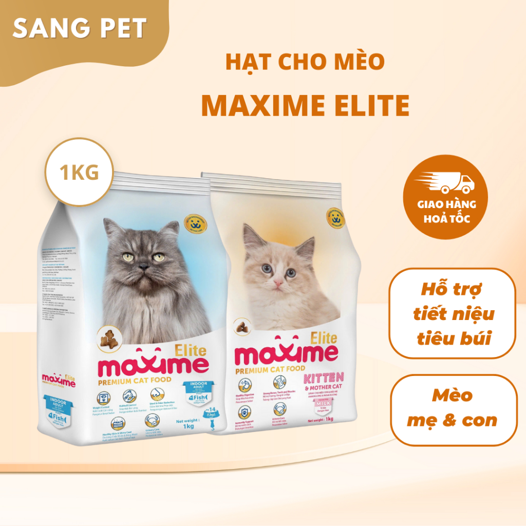 Hạt Cho Mèo Mẹ, Mèo Con Và Mèo Trưởng Thành  Maxime Elite - Gói 1KG