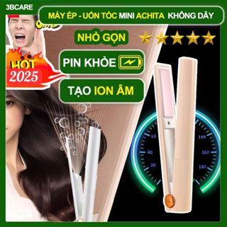 Máy duỗi tóc không dây Achita M2 lõi gốm Tourmalin không làm hại tóc giúp óng mượt, máy ép tóc mini
