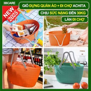 Giỏ đi chợ Achita  L1 nhựa dẻo 100%  PP nguyên sinh chính hãng bền bỉ làn đi chợ an toàn cho sức khỏe
