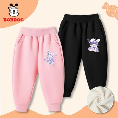 Quần dài cho bé gái BOBDOG chất nỉ bông ấm áp dáng thể thao in hình cute mới nhất cho bé