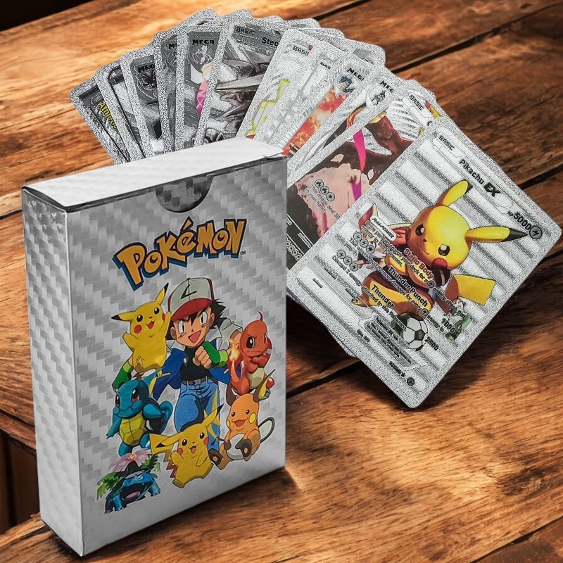 Bộ Thẻ Bài Pokemon Vàng Bạc Đen Đa Sắc 27 55 110 150 Lá Cho Trẻ Em Sưu Tầm