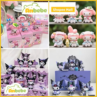 Blind box set 6 mô hình Kuromi, Melody - Hộp quà bí mật,  mô hình trang trí dễ thương