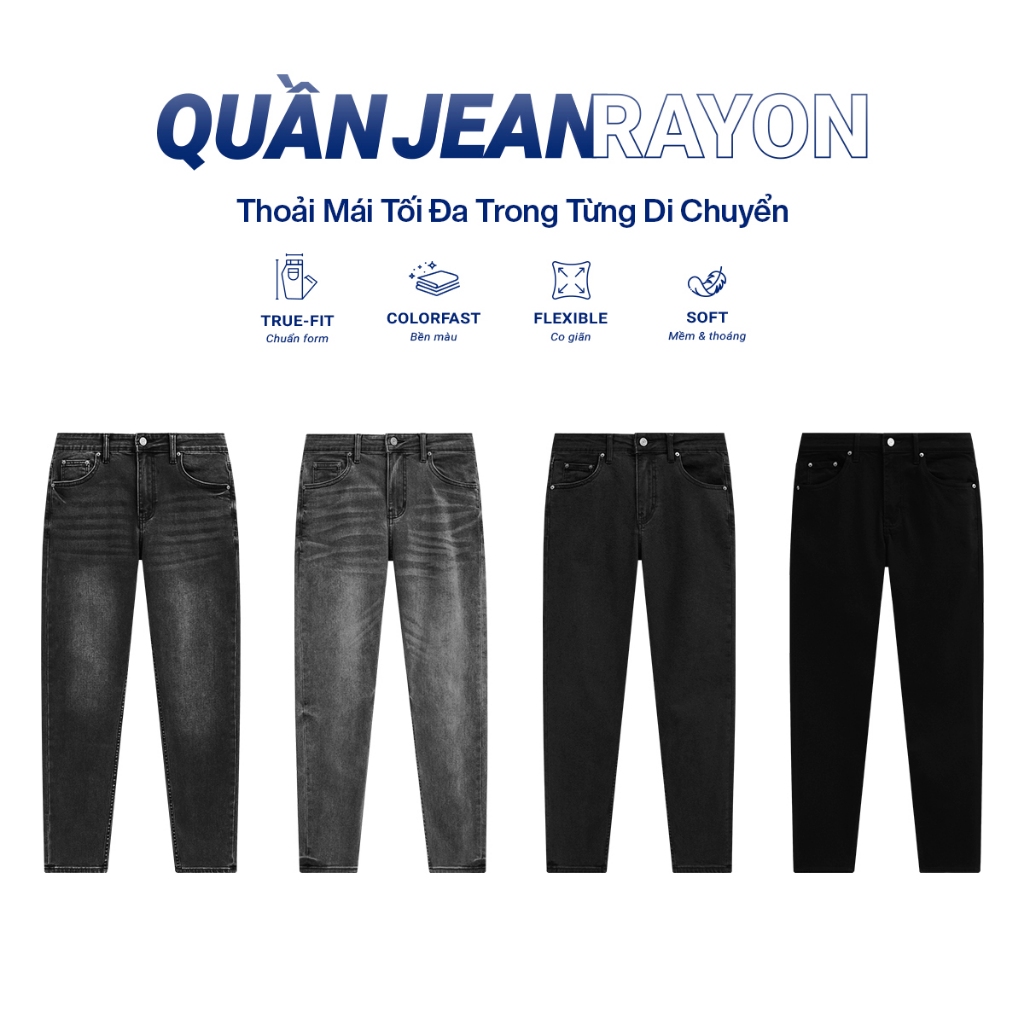 Quần Jean Nam Rayon Slim , Chất Vải Cotton Rayon Thoải Mái, QJ0112, SOME HOW STORE