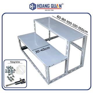 Kệ Bậc Thang 2 Tầng Kệ Sắt V Lỗ Tam Cấp Bán Tạp Hóa Trồng Cây Ban Công Đa Năng Sơn Tĩnh Điện