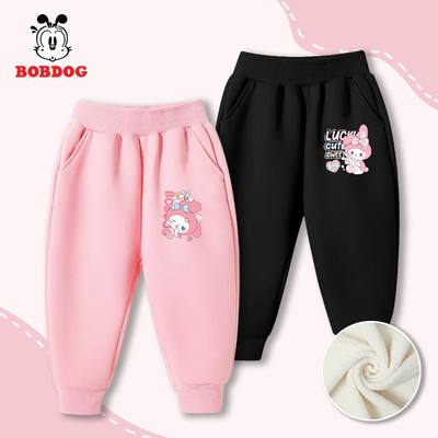 Quần dài cho bé gái BOBDOG chất nỉ bông ấm áp dáng thể thao in hình thỏ, kuromi cute mới nhất cho bé