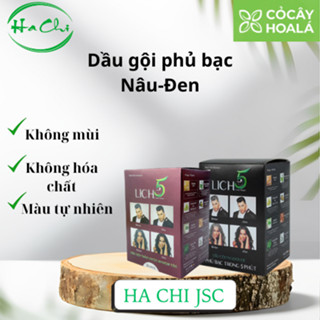  Dầu gội phủ bạc Nâu Đen Lich5 Nhuộm tóc thảo dược không mùi ngứa rát da đầu CoCayHoaLa  hộp 10 gói 