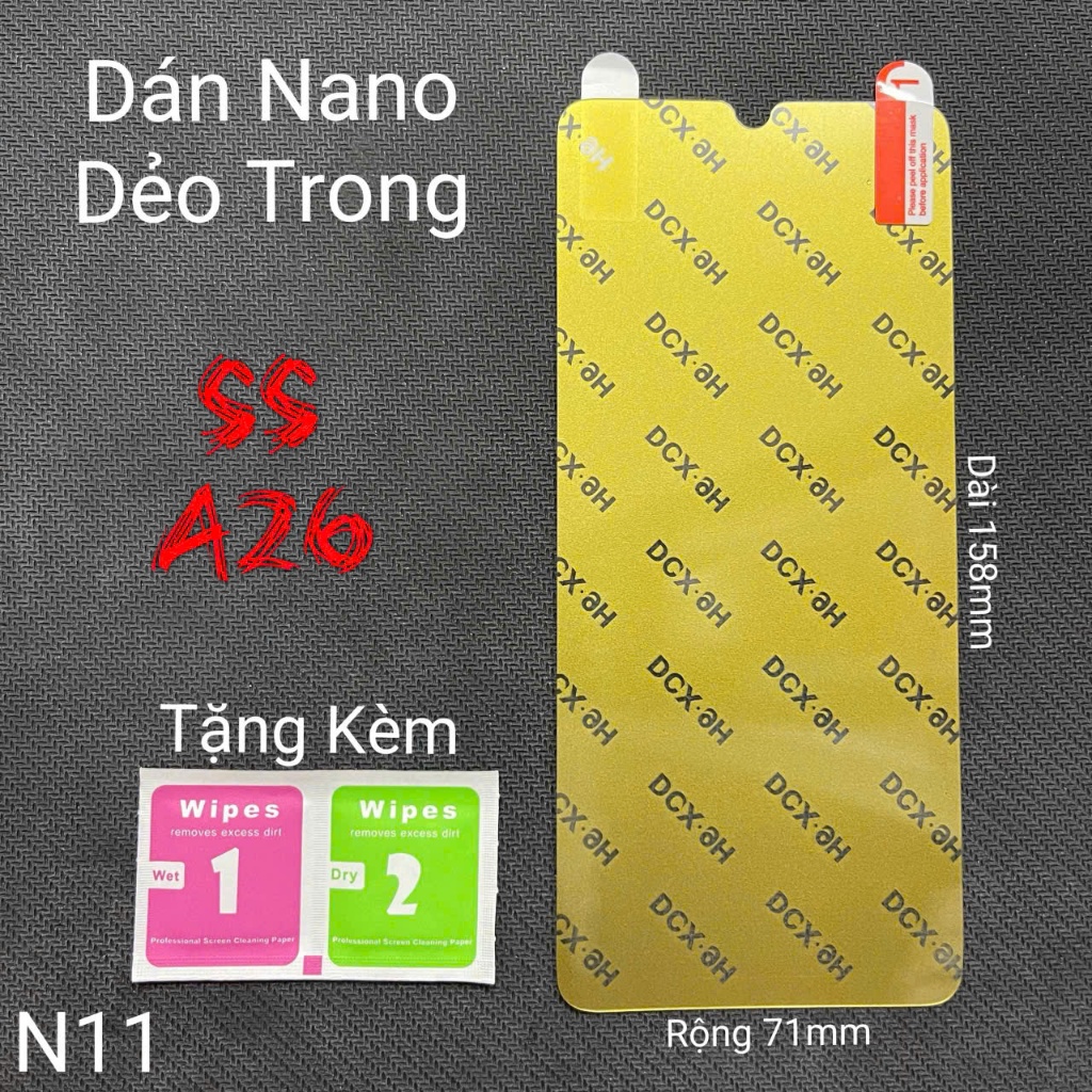 (N11) Miếng Dán Màn Hình Siêu Mỏng Dẻo Nano Cường Lực DCX-9H Samsung A17 5G / A26 5G