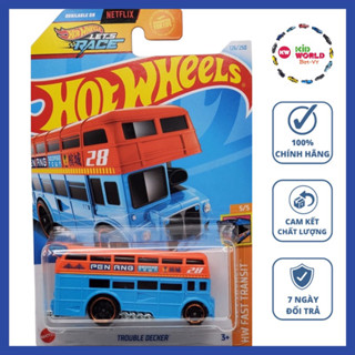Xe mô hình Hot Wheels basic Bus Trouble Decker HTD46.