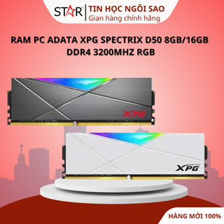 Ram DDR4 8GB/16GB 3200Mhz D50 Adata XPG Spectrix RGB White/Grey - Bảo hành 60 tháng