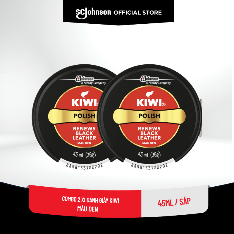 Combo 2 Xi đánh giày Kiwi  Màu Đen 45ml/sáp
