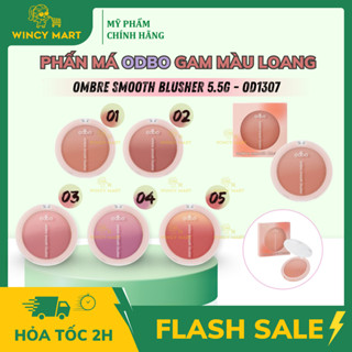 Phấn Má OD1307 Odbo Ombre Smooth Blusher Chất Bột Mịn Kết Hợp 2 Gam Màu Loang Chuyển Sắc Hoàn Hảo Thái Lan 5.5g