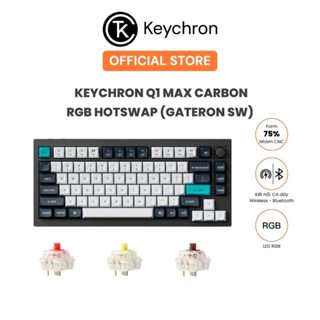 Bàn phím cơ không dây Keychron Q1 Max Carbon Black RGB Knob Hotswap (Gateron Sw)