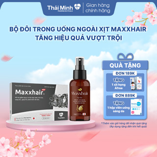 [CB Viên Uống + Xịt Tóc]  Maxxhair Thái Minh - Hỗ Trợ Kích Thích Mọc Tóc Và Ngăn Ngừa Rụng Tóc - Hộp 30&60v/ Xịt 150ml