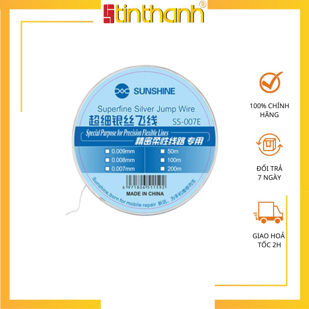Cuộn dây đồng câu dây Sunshine SS-007E (0.007mm*200M)