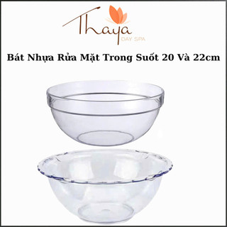 Bát Nhựa Trong Suốt Tô Nhựa Viền Hoa Sezi 20cm | Dùng Rửa Mặt Trong Spa Chen Đựng Nước