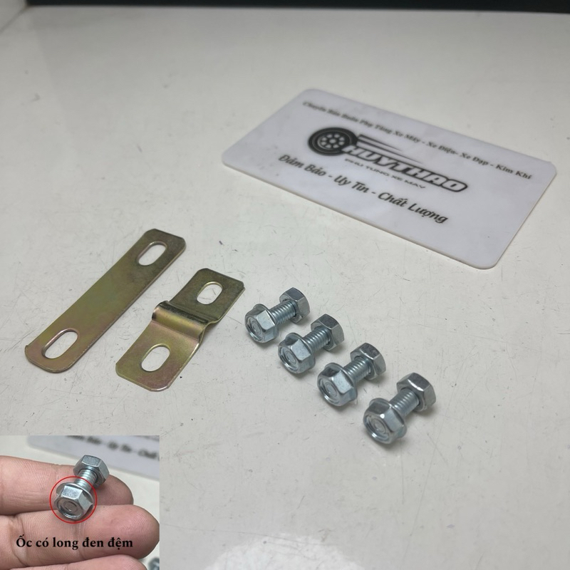 [Combo] 1 Bộ Ốc Và Nẹp Bắt Dỏ Xe Đạp, Xe Đạp Điện / Ốc + Pat Gắn Rổ Xe Đạp, Xe Đạp Điện - Hàng Đẹp