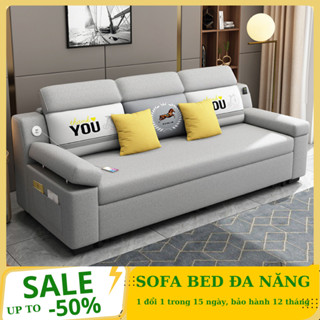 Ghế Sofa Phòng Khách Gấp Gọn Kéo Ra Thành Giường Thông Minh Hiện Đại, Bọc Vải Nano Nhập Khẩu Chống Thấm Siêu Bền