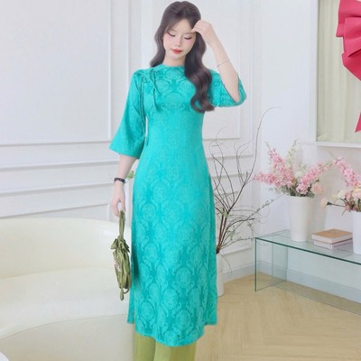 Áo dài thiết kế cách tân phom suông lụa tằm 2 tà nhiều màu BẠCH NHIÊN Callene (CC431)