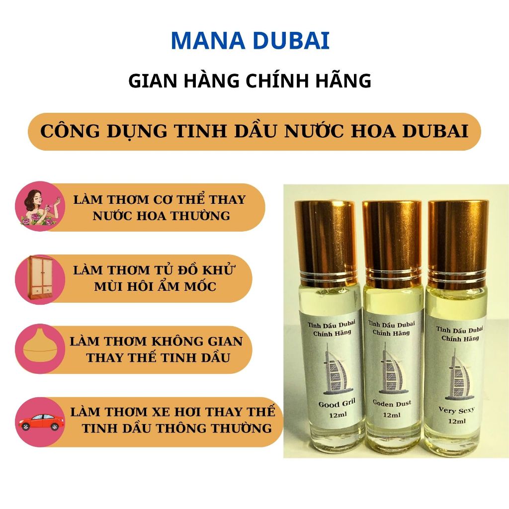 Tinh dầu nước hoa manadubai nữ nam 12ml dạng lăn thơm lâu 24h trên quần áo | BigBuy360 - bigbuy360.vn