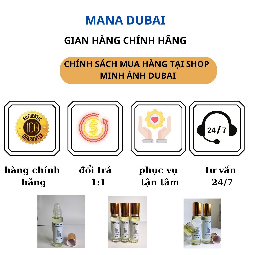 Tinh dầu nước hoa manadubai nữ nam 12ml dạng lăn thơm lâu 24h trên quần áo | BigBuy360 - bigbuy360.vn