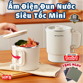Ấm Điện Đun Nước Siêu Tốc Mini Có Thể Gấp Gọn, Giữ Nhiệt Mang Đi Du Lịch Dung Tích 800ml, Nồi Điện Mini Công Suất 600w