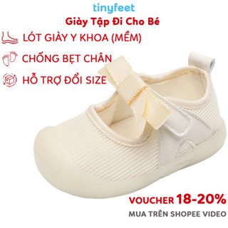 Giày Tập Đi Chống Bẹt Chân Cho Bé Gái Dễ Thương Chống Trơn Trượt TINYFEET WJ08 Giày Định Hình Bàn Chân Bẹt Cho Bé