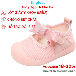  Giày Tập Đi Cho Bé Gái Bé Trai Siêu Nhẹ Chống Bè Chân Chống Trơn Trượt  TINYFEET WJ08 Dép Tập Đi Búp Bê Thoáng Khí 
