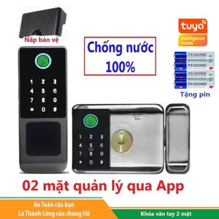 Khóa vân tay cửa cổng, Khóa vân tay 2 mặt,  App TTLock, App Tuya [Chống Nước]