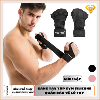 Găng tay tập gym kết hợp bảo vệ cổ tay chất liệu Silicon thời trang chính hãng SKDK ( siêu bền )