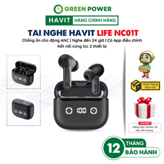 Tai Nghe TWS HAVIT LIFE NC01T TW984, BT 5.4, 4 Mic ENC + ANC Hỗ Trợ Đàm Thoại, Độ Trễ 55ms, Có App Kết Nối -Chính Hãng