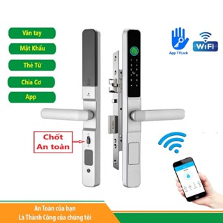 Khóa vân tay cửa nhôm Xingfa, App TTLock, chống nước, Cửa Lùa/Mở, Mã N1