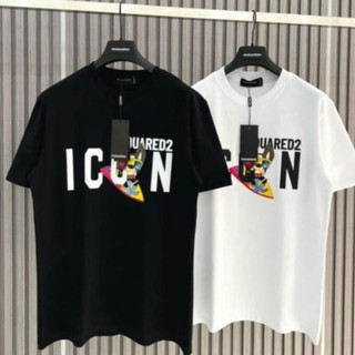 Áo phông nam nữ DSQ vải cotton cao cấp co dãn 4 chiều hình chú chó đeo kính, áo thun nam hot 2024