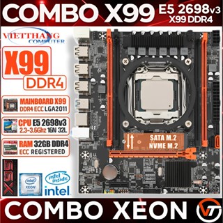 Combo X99 DDR4 Chạy giả lập - Main X99 DDR4 OEM + CPU Xeon E5 2698v3 16N - 32L ( Main New 100% )