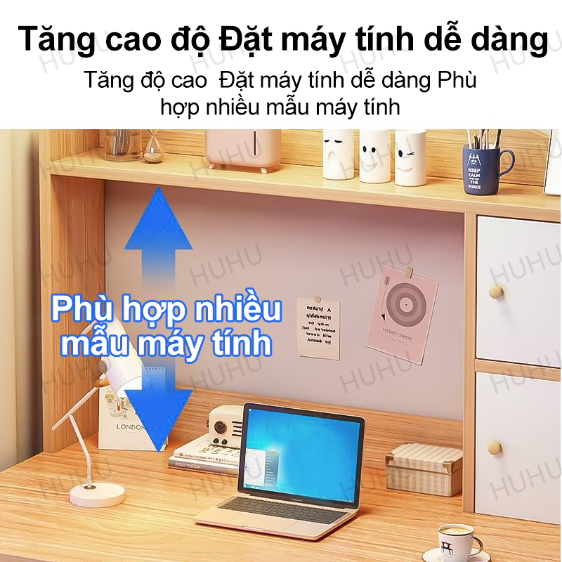 HUHU Bàn Học Sinh Viên Có Kệ Sách Kệ sách gỗ có thể đặt máy tính đa chức năng lưu trữ | BigBuy360 - bigbuy360.vn