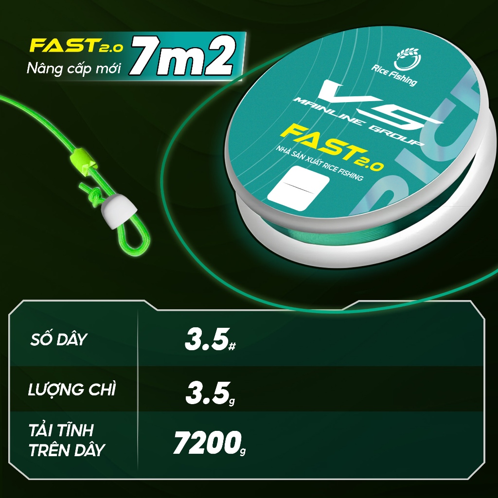 Dây trục câu đài cước câu cá Rice Fishing dây trục V5 nylon lụa Nhật siêu mềm tăng sức tải DC-21