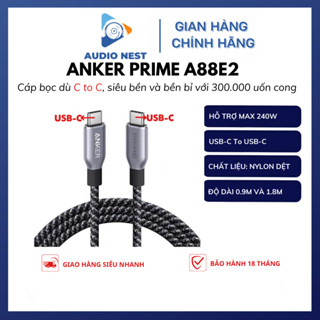 Cáp Sạc Anker Prime C To C 240w Bọc Dù A88E2 - Bảo Hành 18 Tháng