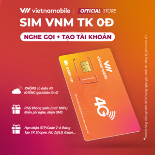 [MỚI 100%] Sim Vietnamobile Sẵn TK 20K HOẶC 0Đ - KHÔNG CÓ 4G. Có Thể Tạo Tài Khoản Shopee, Fb, ZL, Laz, M, X, WS, Game..