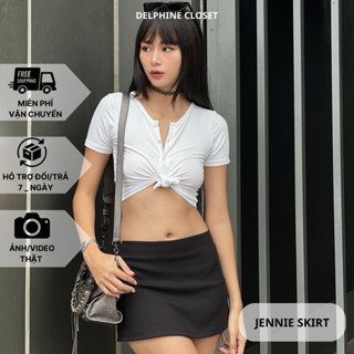 [DELPHINE]_ Chân váy basic trơn lưng thấp | Jennie skirt