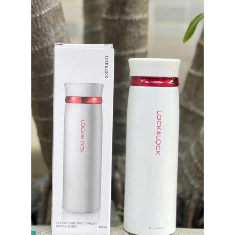 ( quà tặng gucena - viền đỏ) Bình Giữ Nhiệt Lock&Lock Feather Light LHC4131 (450ml)
