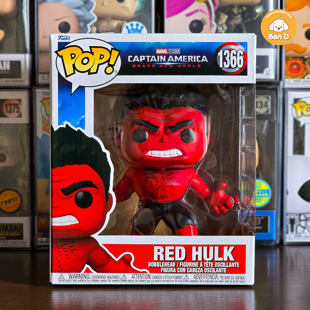 Mô hình Funko POP Super (6"): Marvel Captain America Brave New World - Red Hulk #1366