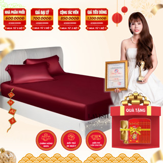 Trọn Bộ Vỏ Chăn Ga Gối Phi Lụa Lavish Silk Cao Cấp Mát Lạnh Hàng Loại 1 –Đỏ Tươi