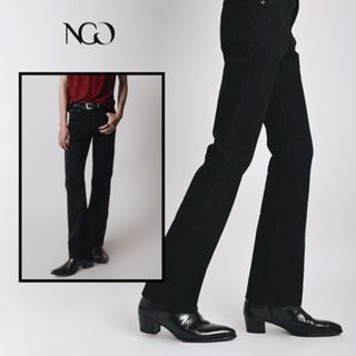 Quần jeans nam ống loe dày dặn màu Đen NGOclothing - Black Flare Jeans