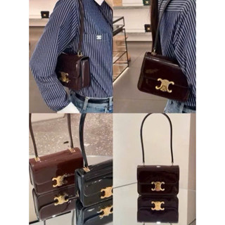 Túi ce.liii.ne vuông kẹp nách da bóng size 19cm full hộp chuẩn súperrr sịn