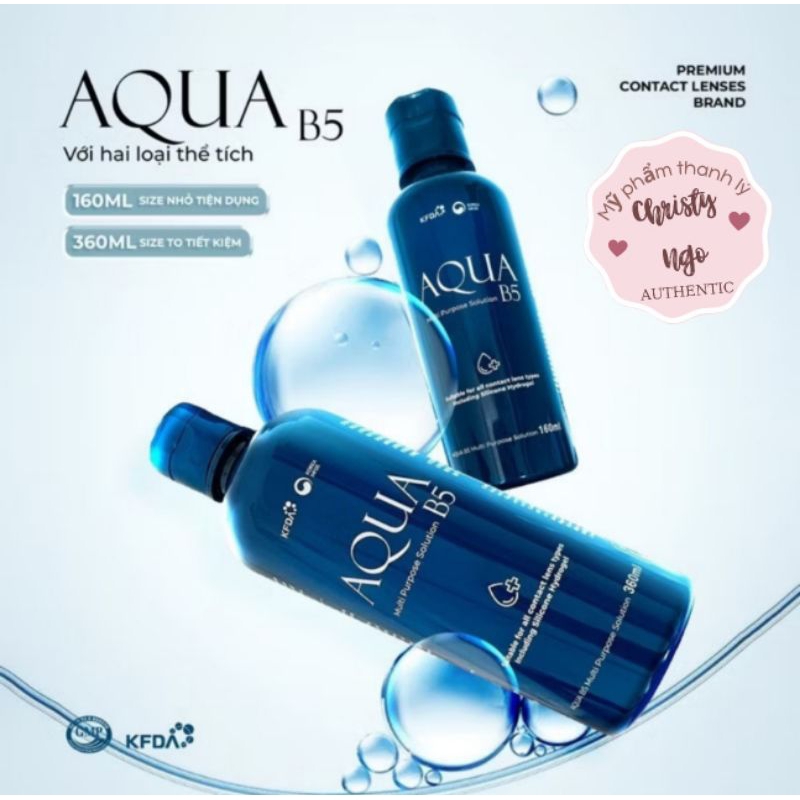   MẪU MỚI TINH  NƯỚC NGÂM BẢO QUẢN VỆ SINH KÍNH ÁP TRÒNG AQUA B5 CHÍNH HÃNG 